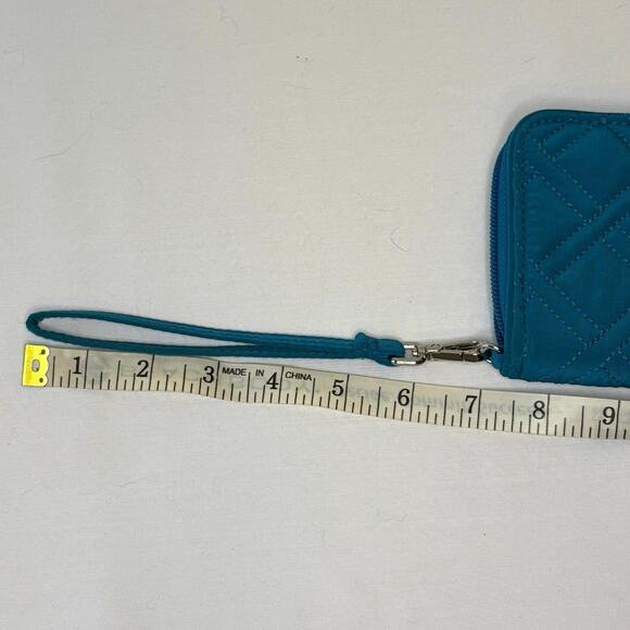 Vera Bradley RFID Grab & Go Wristlet Accordion Wallet Bahama Bay Teal Zip Around - Picture 10 of 10
